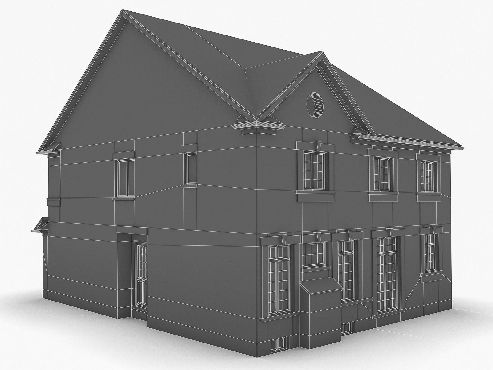 Cottage Houses Low-poly 3D model_19