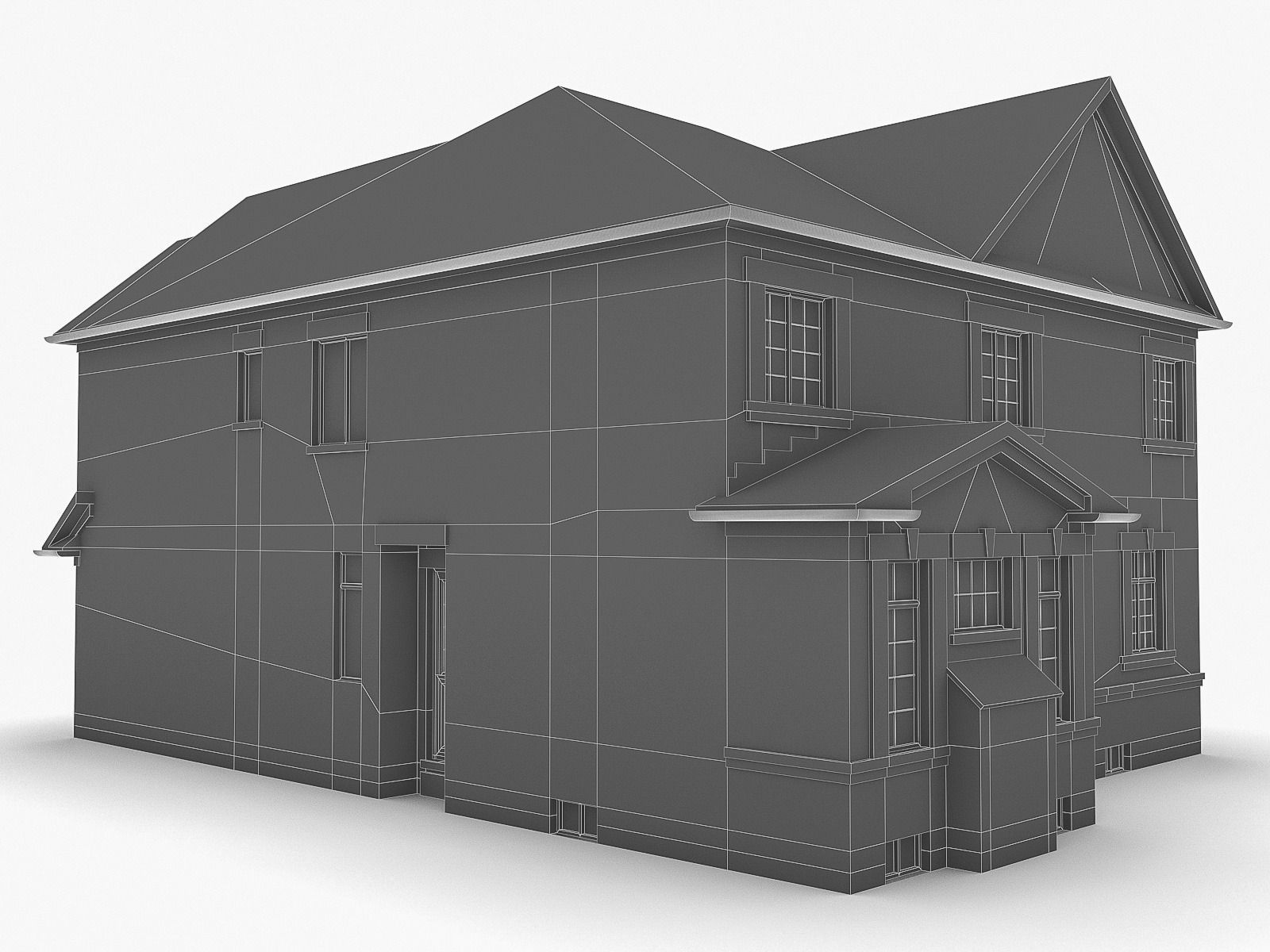 Cottage Houses Low-poly 3D model_29