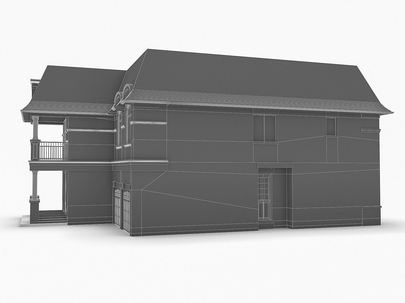 Cottage Houses Low-poly 3D model_25