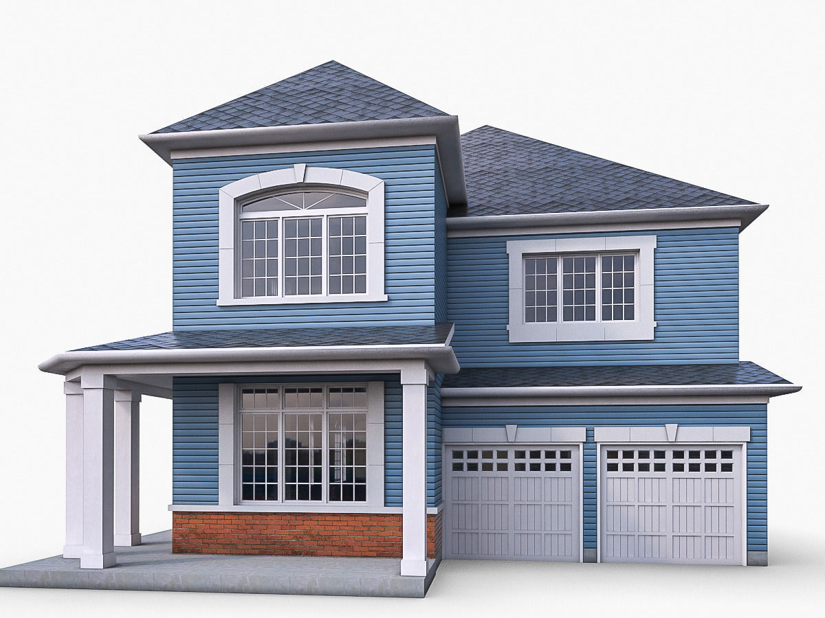 Cottage Houses Low-poly 3D model_9