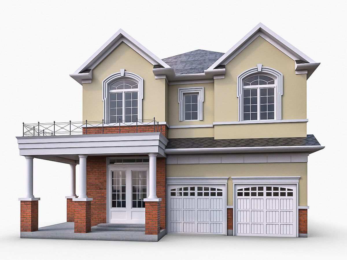 Cottage Houses Low-poly 3D model_12