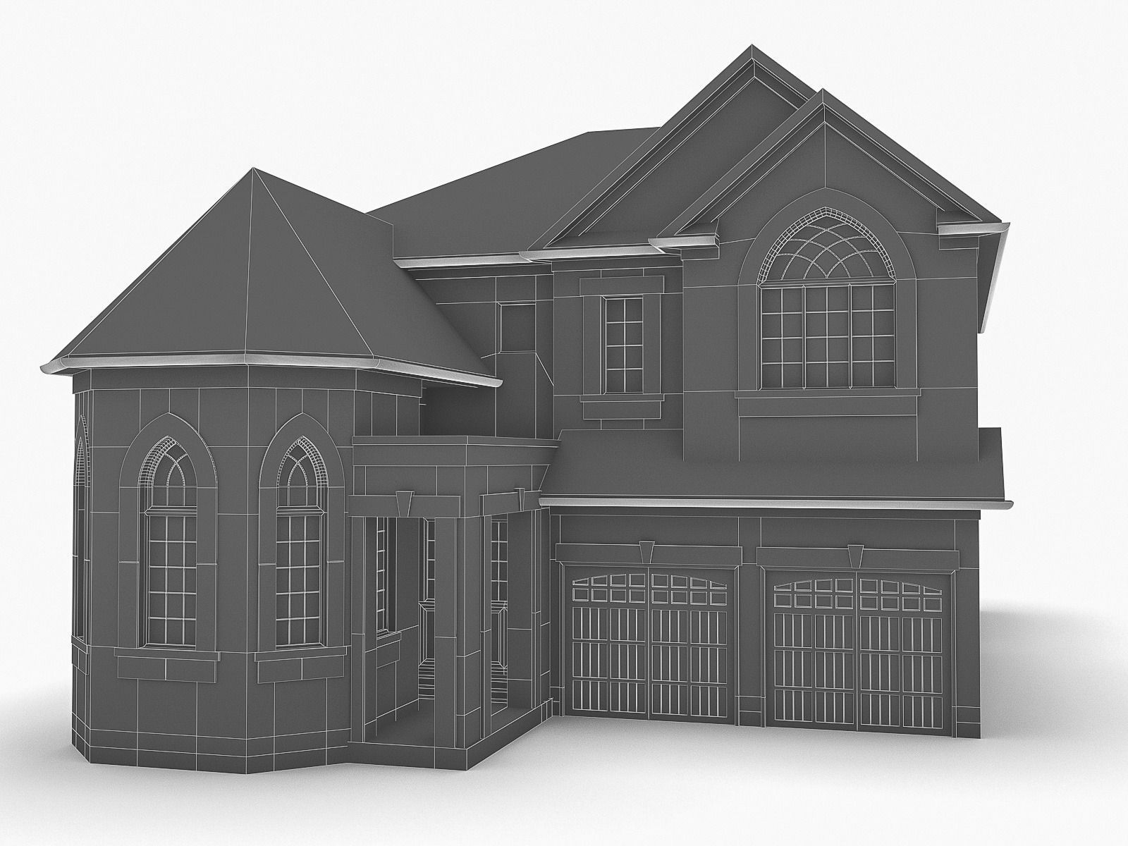 Cottage Houses Low-poly 3D model_27