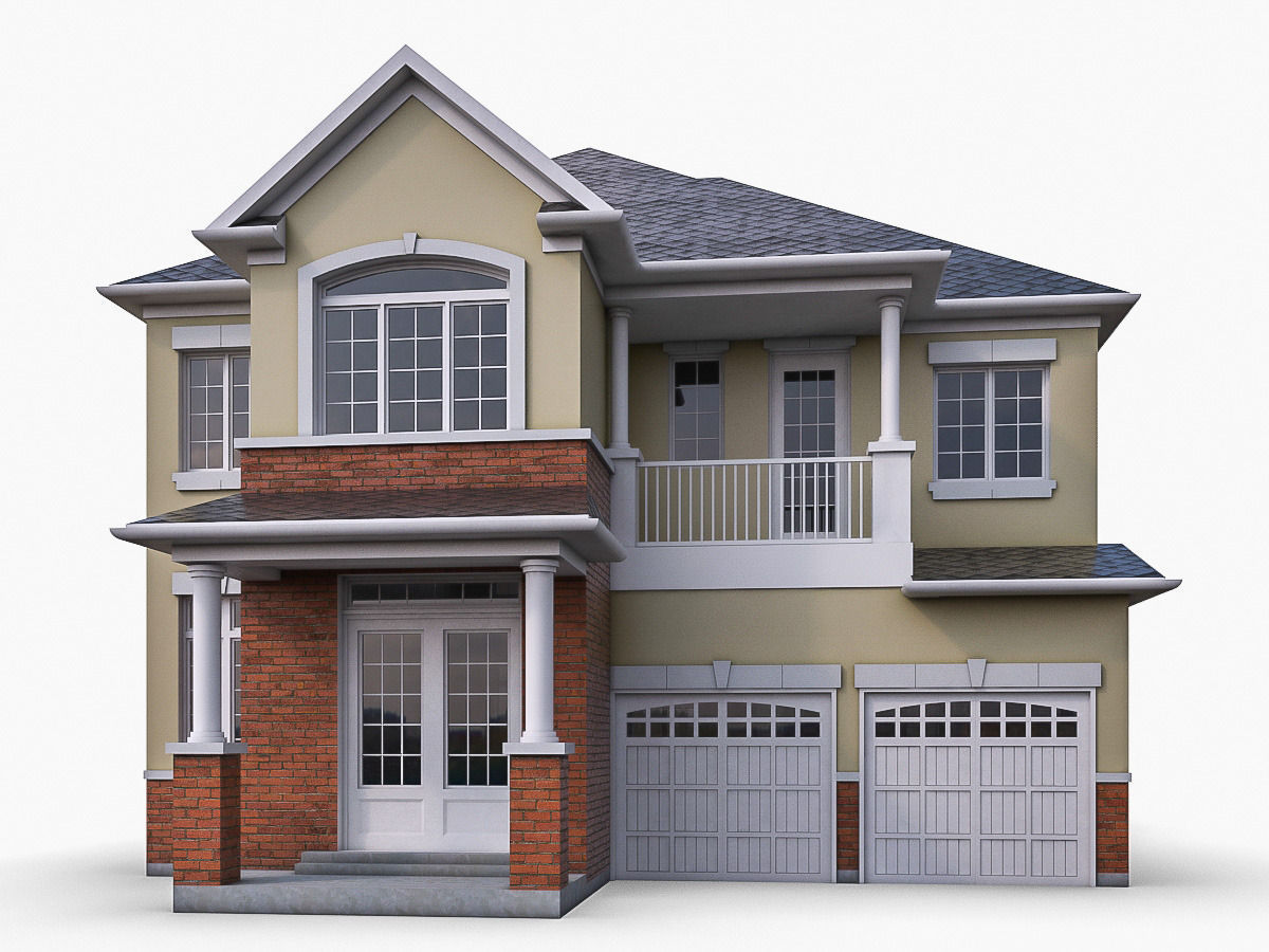 Cottage Houses Low-poly 3D model_3