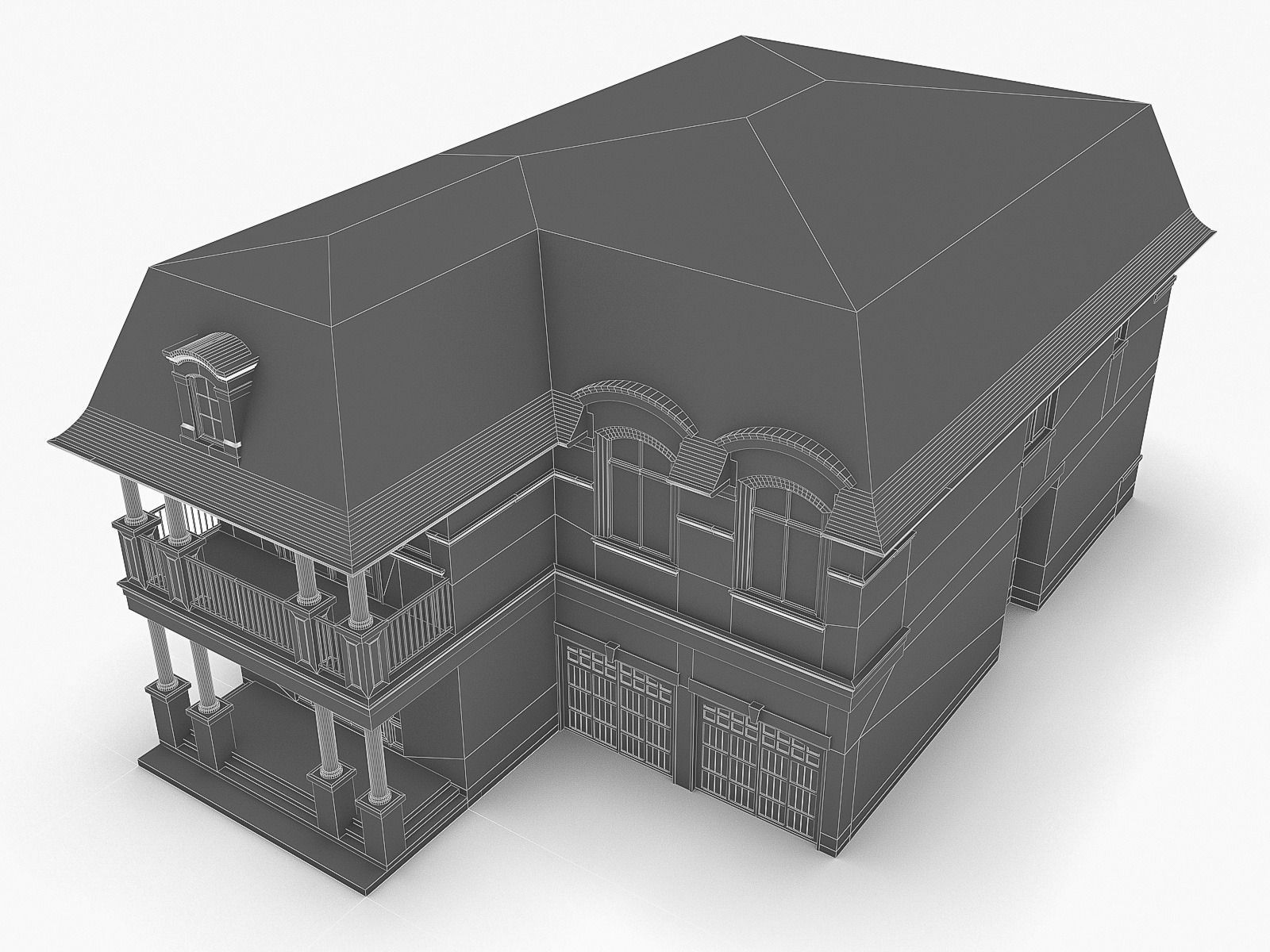 Cottage Houses Low-poly 3D model_28