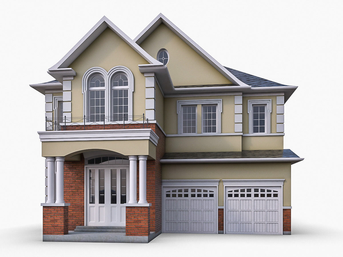 Cottage Houses Low-poly 3D model_4