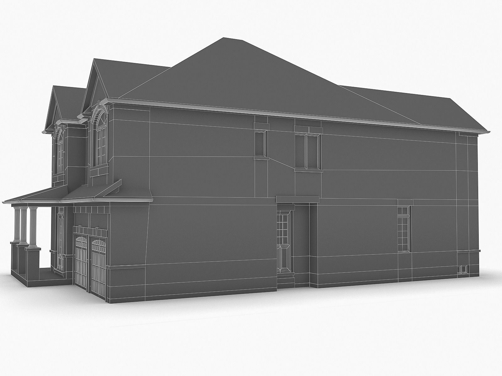 Cottage Houses Low-poly 3D model_53