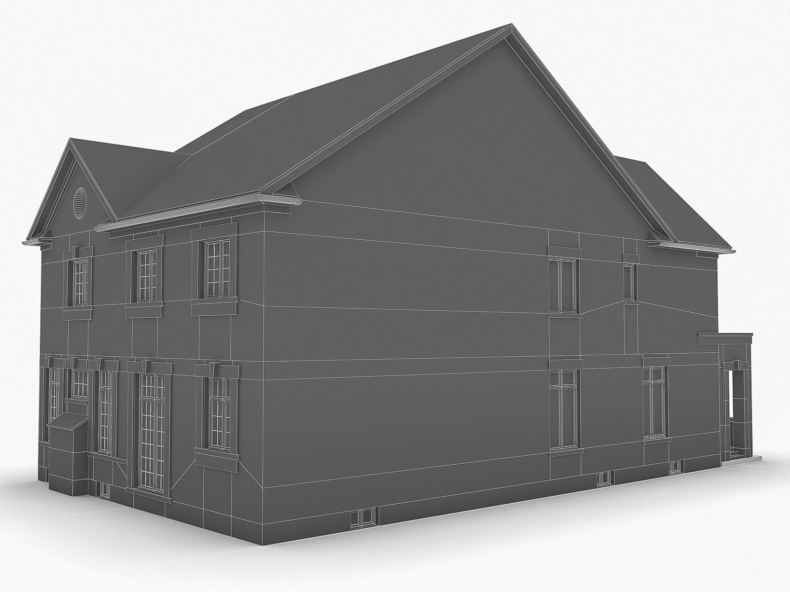 Cottage Houses Low-poly 3D model_21