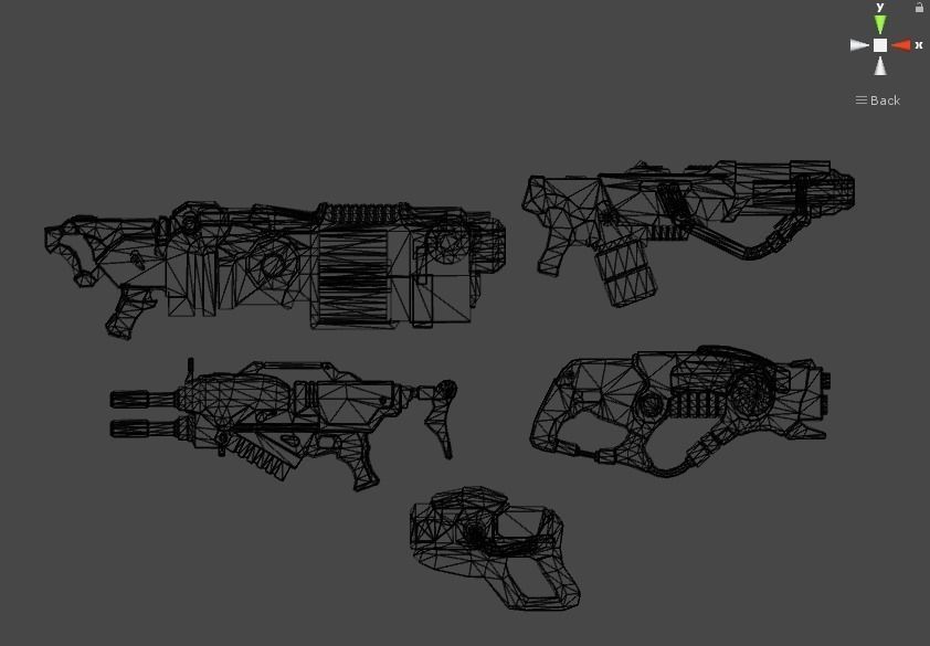 Sci Fi Weapon Pack low poly guns 3d models Low-poly 3D model_2