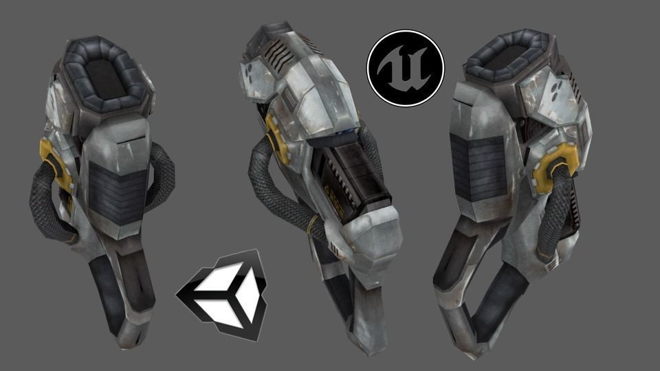 Sci Fi Weapon Pack low poly guns 3d models Low-poly 3D model_9