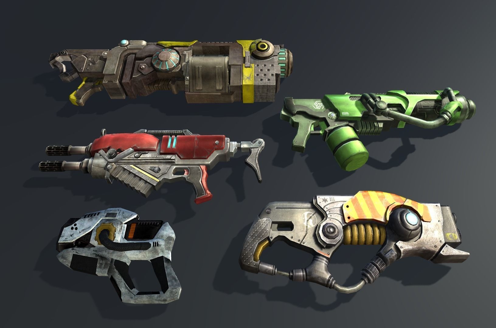 Sci Fi Weapon Pack low poly guns 3d models Low-poly 3D model_3