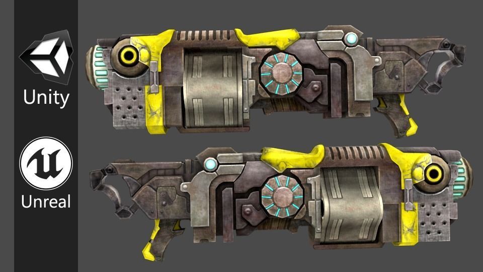 Sci Fi Weapon Pack low poly guns 3d models Low-poly 3D model_5