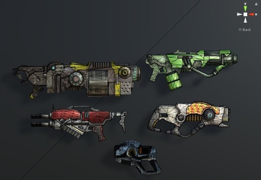 Sci Fi Weapon Pack low poly guns 3d models Low-poly 3D model_1