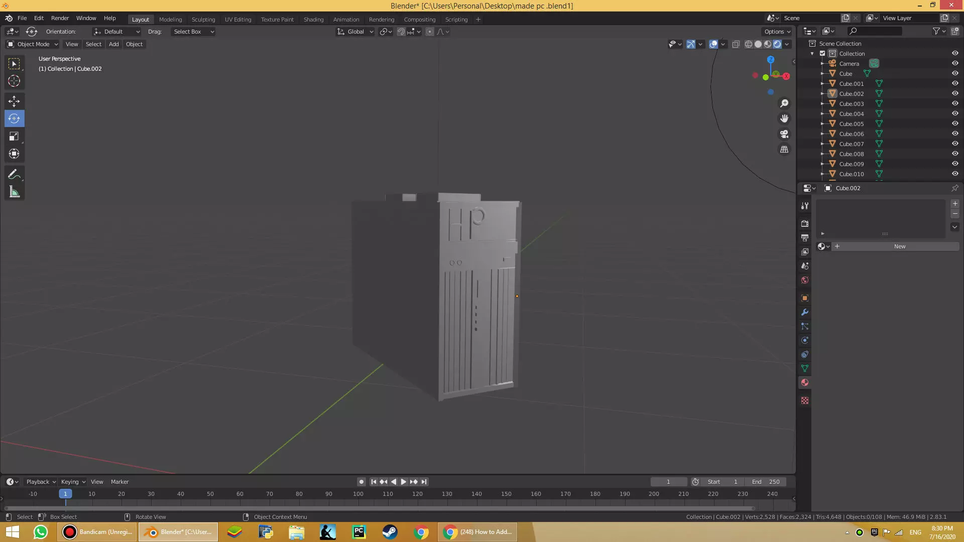 modle of pc Low-poly 3D model_0