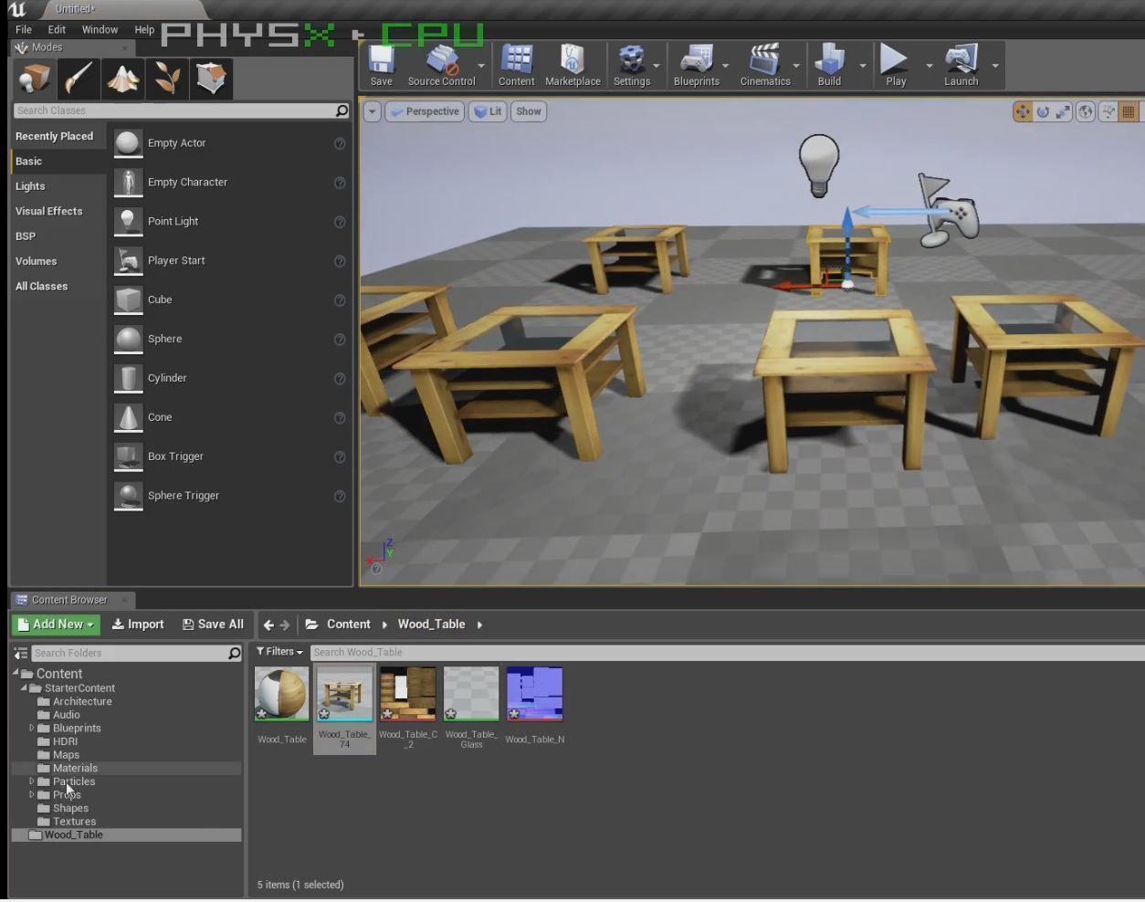 Wooden Table with Glass Plate Low-Poly Free low-poly 3D model_14