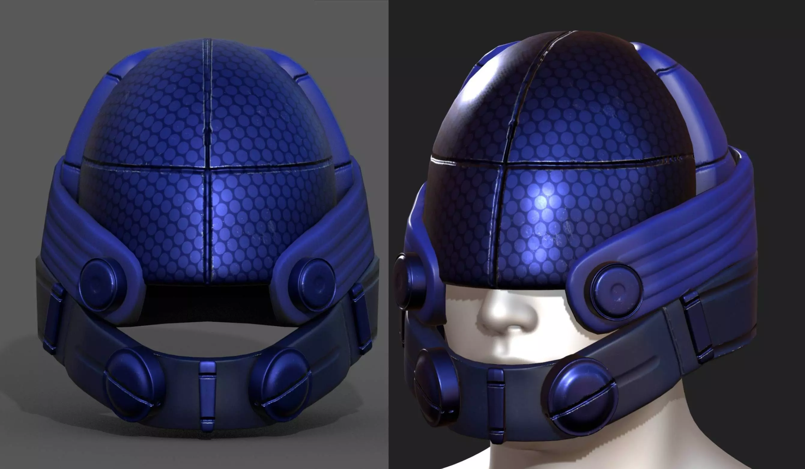Helmet military Scifi futuristic technology Low-poly 3D model_0