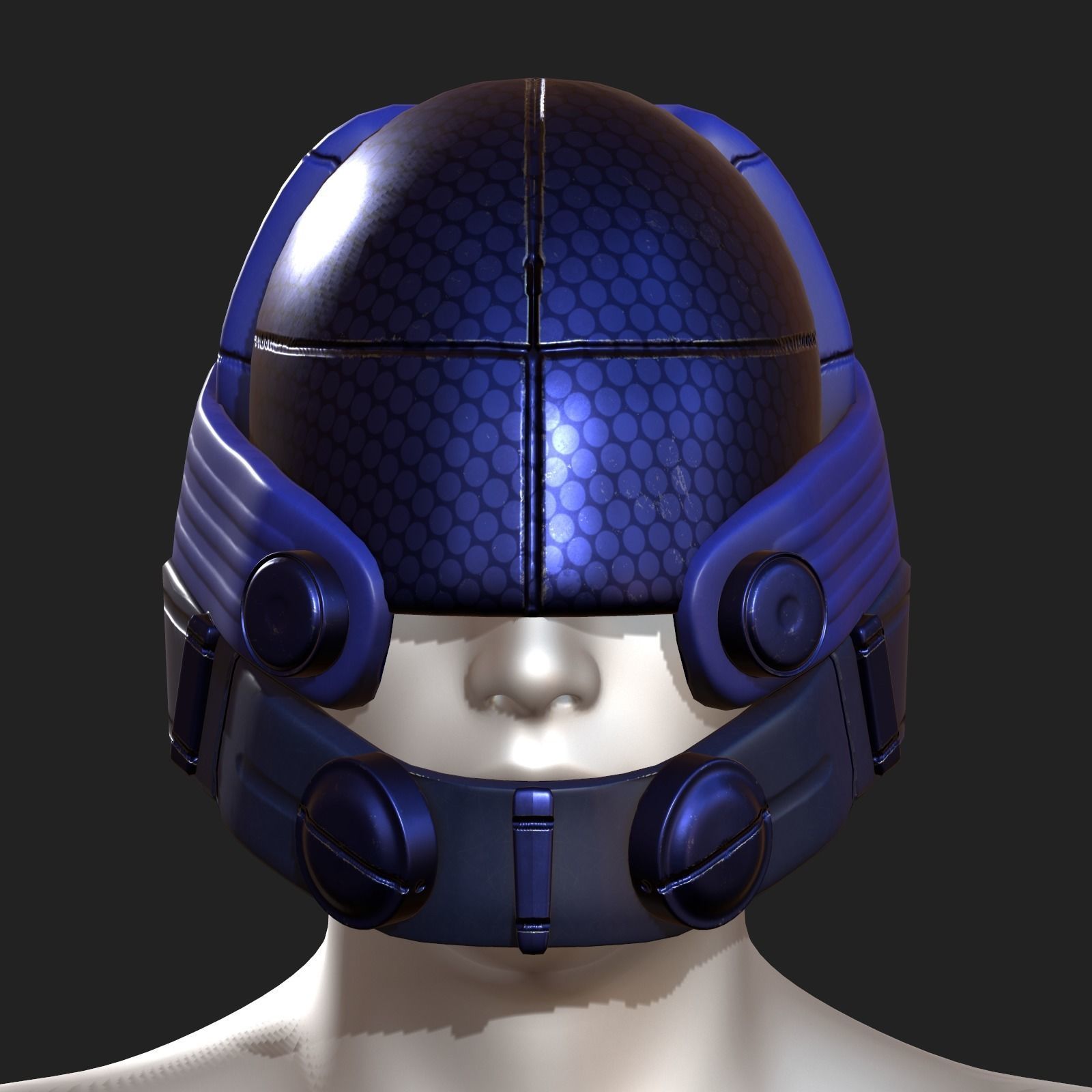 Helmet military Scifi futuristic technology Low-poly 3D model_1