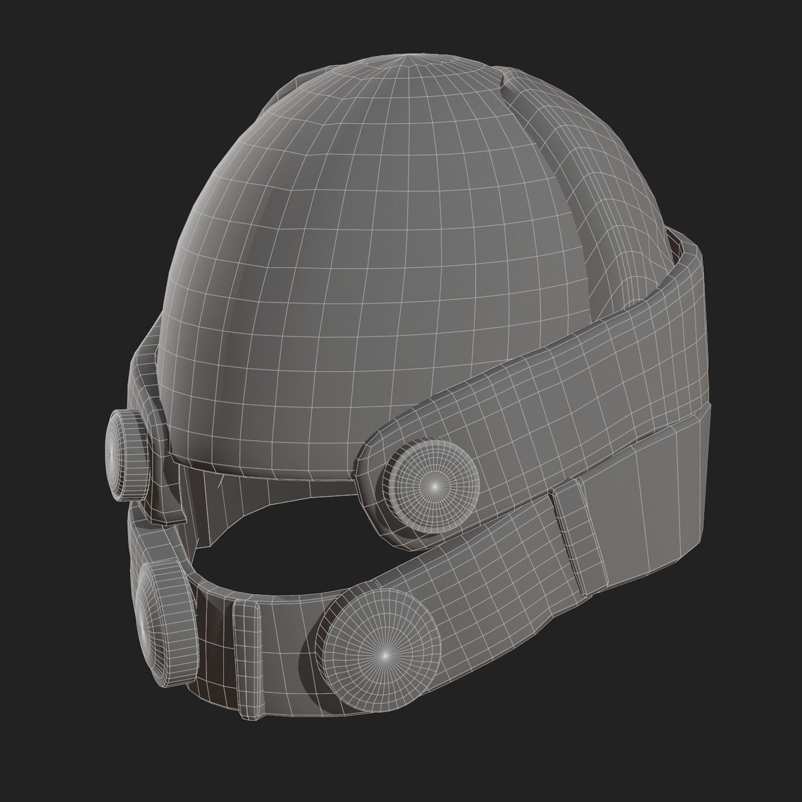 Helmet military Scifi futuristic technology Low-poly 3D model_10