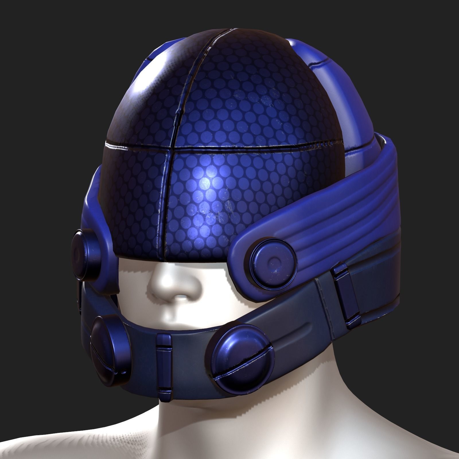 Helmet military Scifi futuristic technology Low-poly 3D model_2