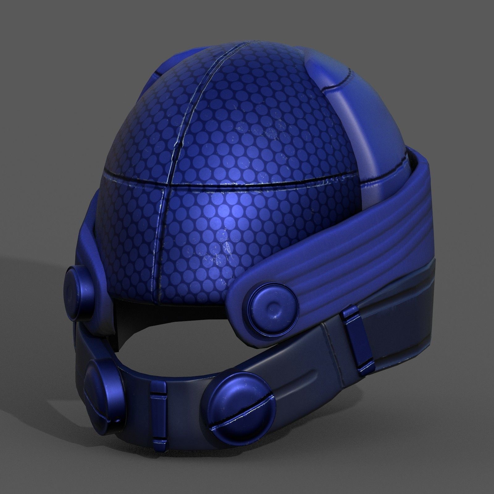 Helmet military Scifi futuristic technology Low-poly 3D model_4