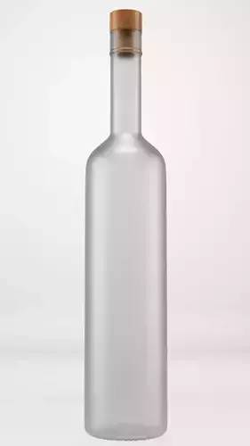 Glass bottle of vodka