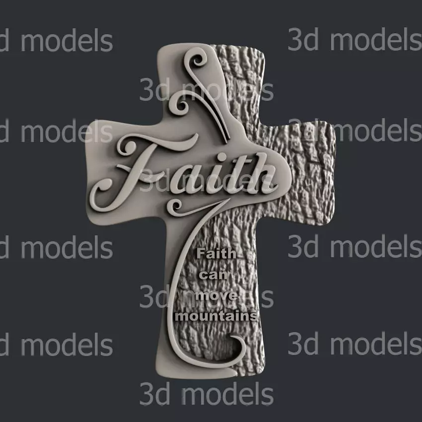 3d STL models for CNC router cross Faith 3D model_0