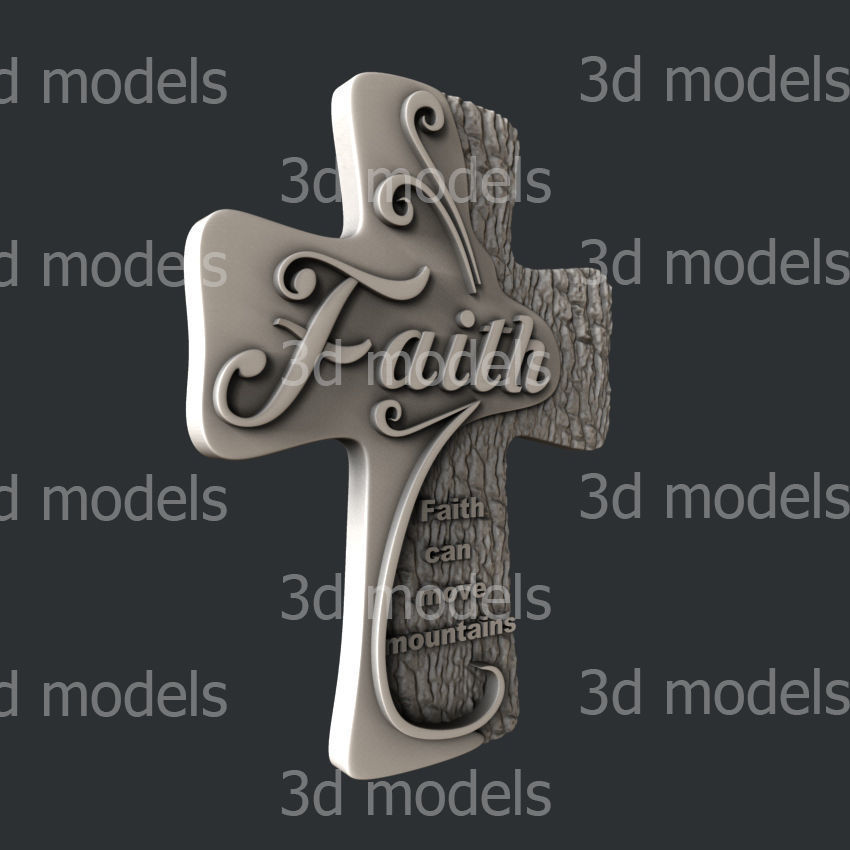 3d STL models for CNC router cross Faith 3D model_1