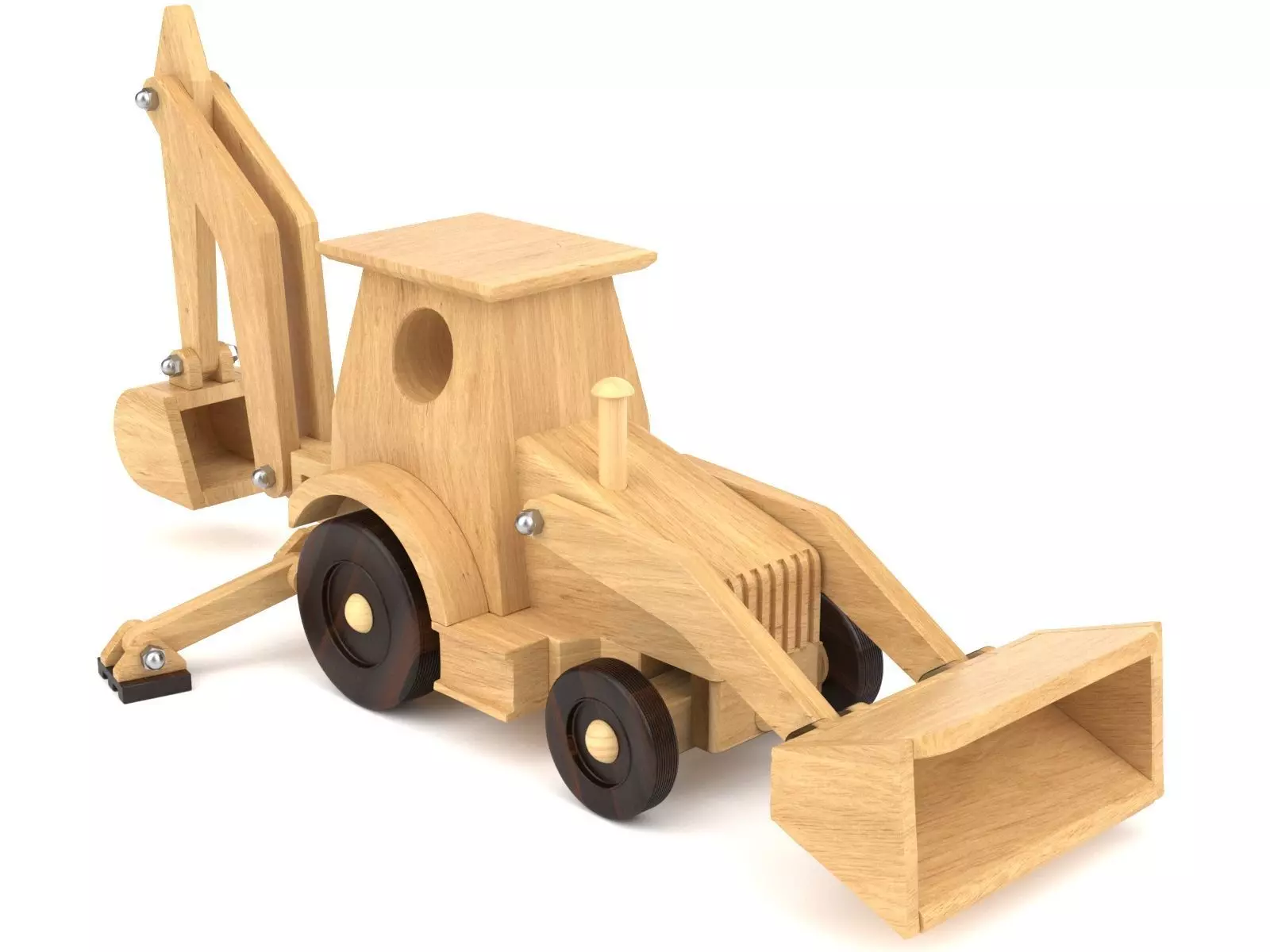 Wooden toy tractor 06 3D model_0