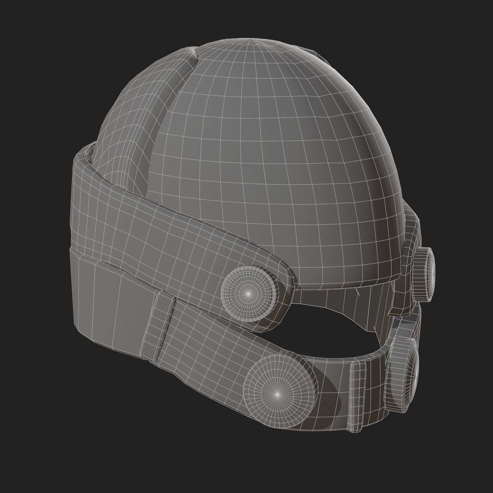 Helmet scifi military combat 3d model low poly Low-poly 3D model_12