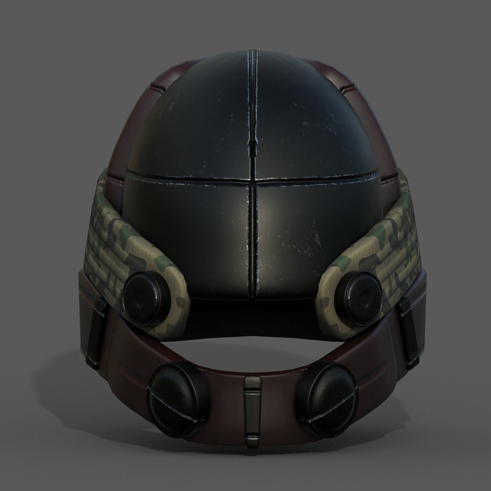 Helmet scifi military combat 3d model low poly Low-poly 3D model_9