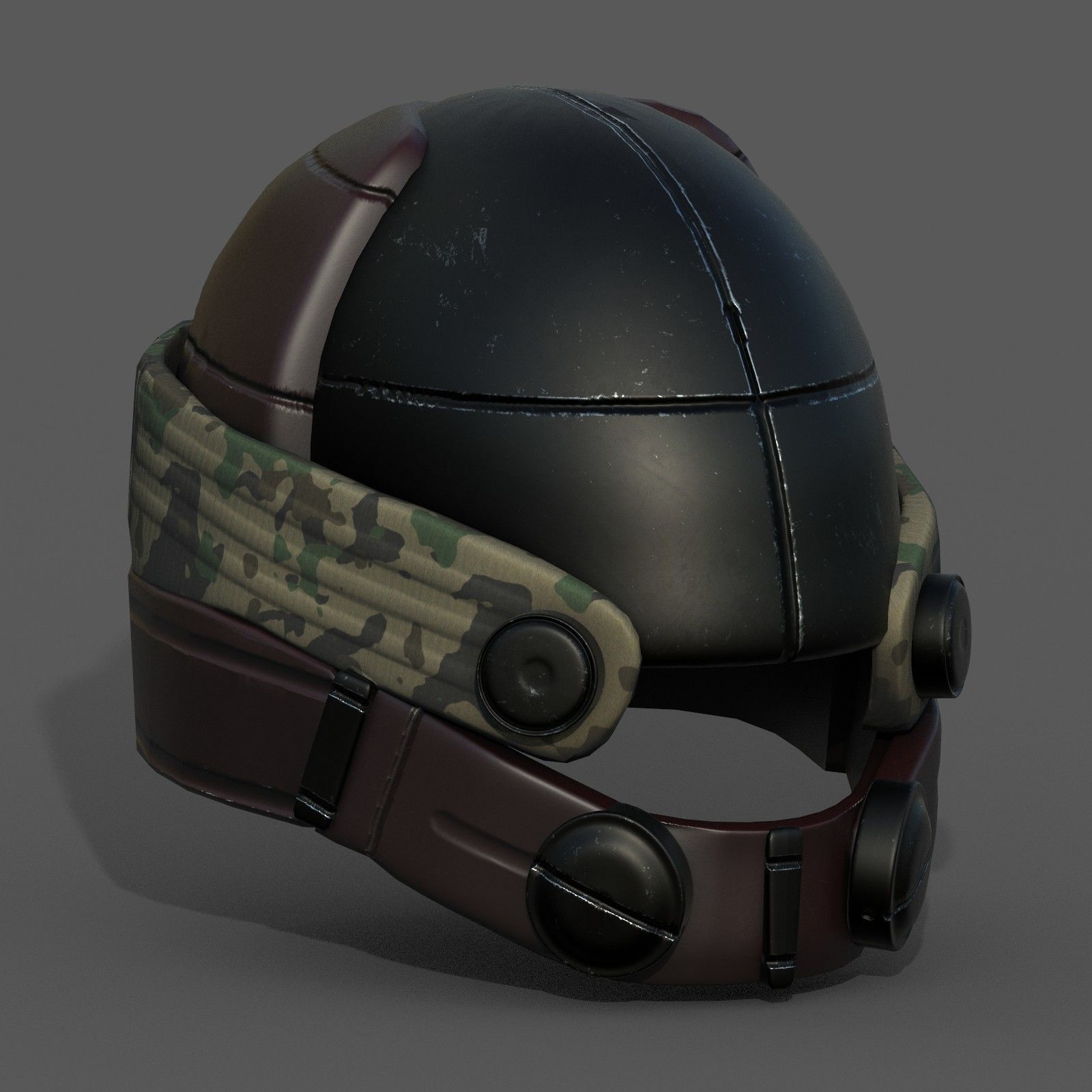 Helmet scifi military combat 3d model low poly Low-poly 3D model_5