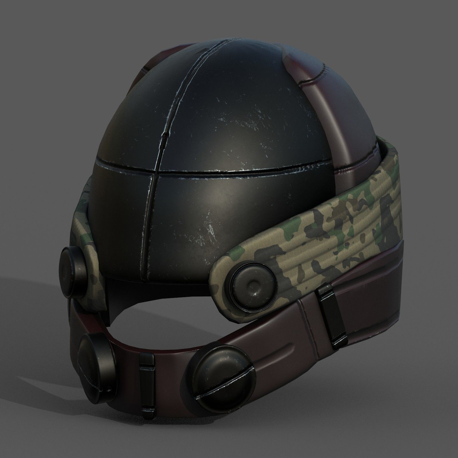 Helmet scifi military combat 3d model low poly Low-poly 3D model_1
