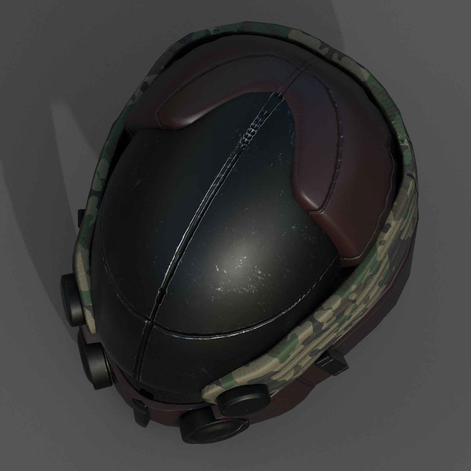 Helmet scifi military combat 3d model low poly Low-poly 3D model_8