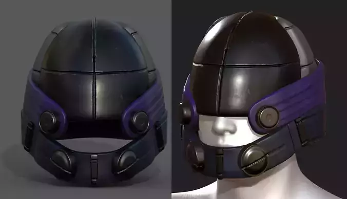 Helmet scifi military combat 3d model low poly 
