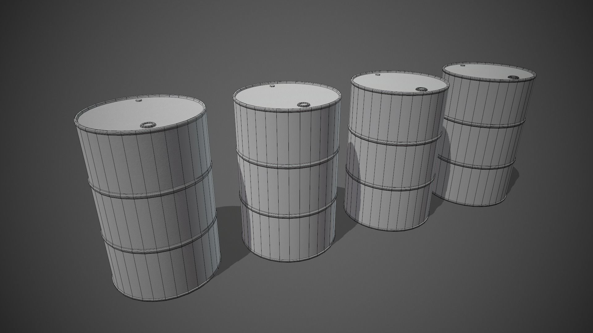Toxic Waste Hazardous Barrels Low-poly 3D model_8