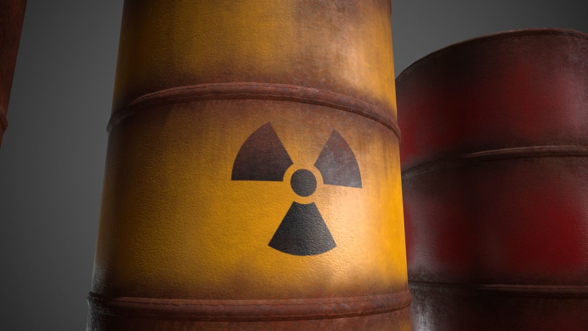 Toxic Waste Hazardous Barrels Low-poly 3D model_4