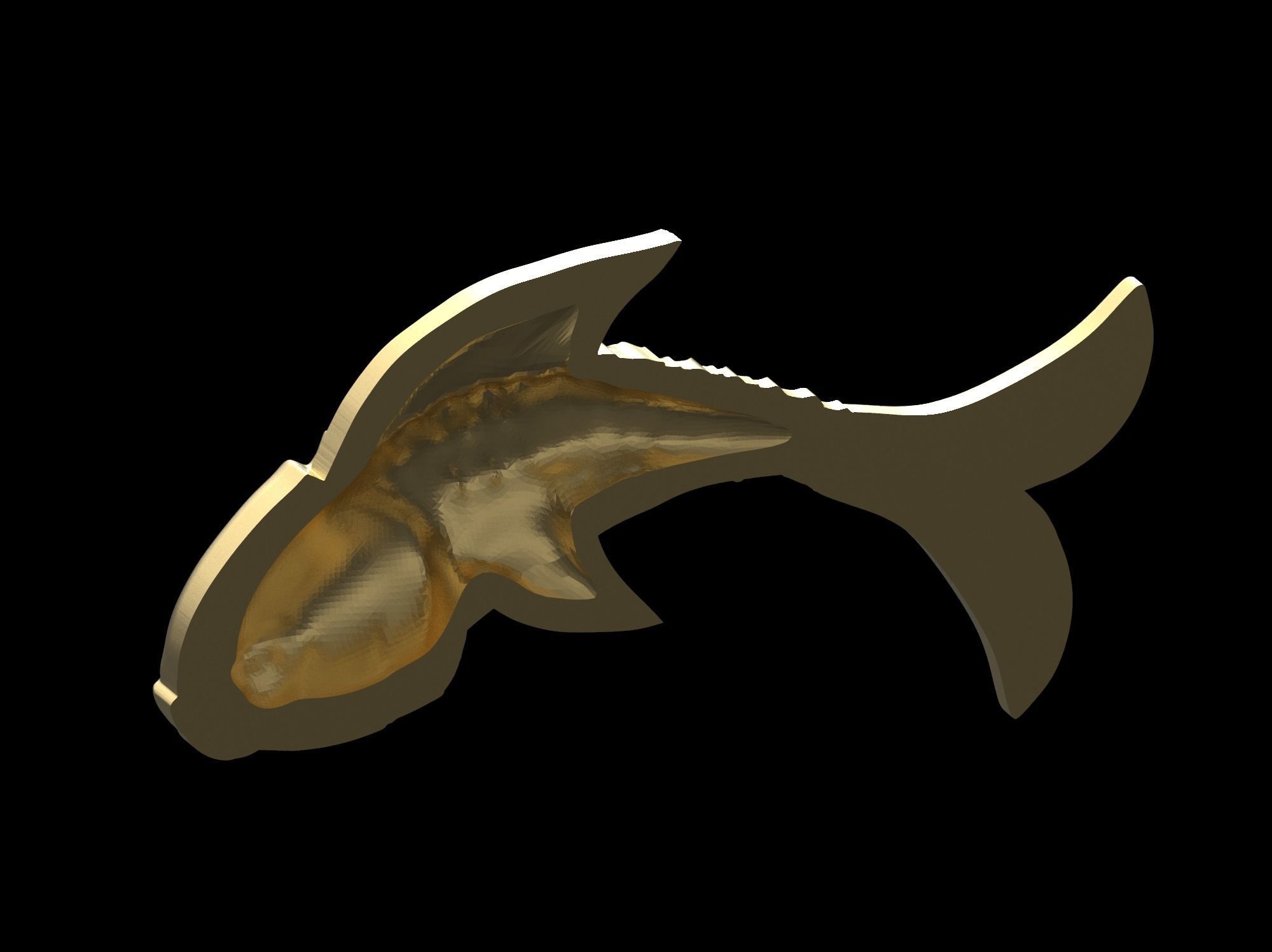 Fish pendant 3D print model 3D print model_72