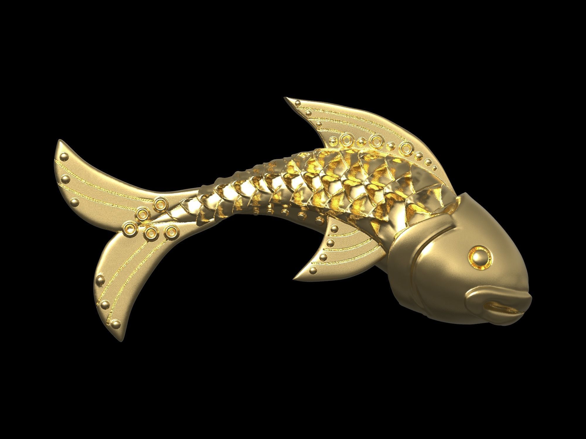 Fish pendant 3D print model 3D print model_66
