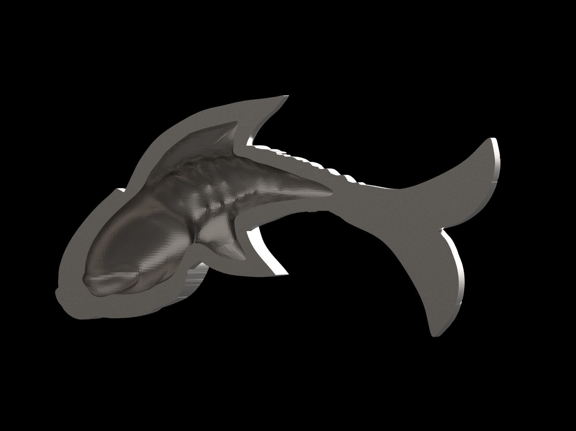 Fish pendant 3D print model 3D print model_39