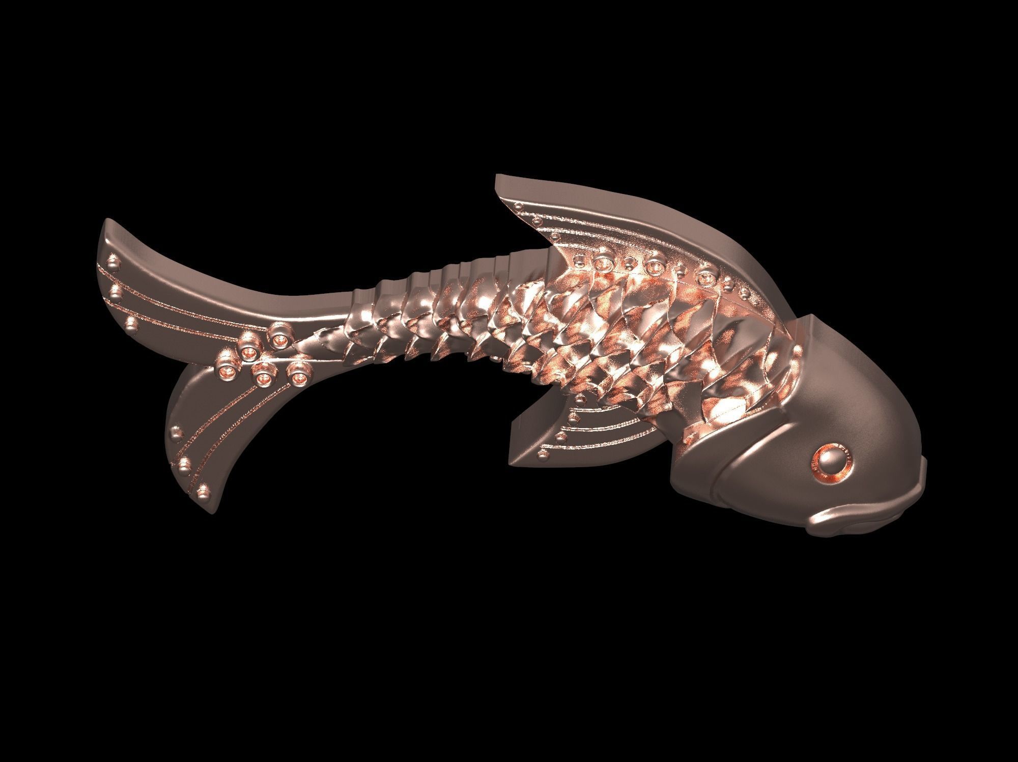 Fish pendant 3D print model 3D print model_29