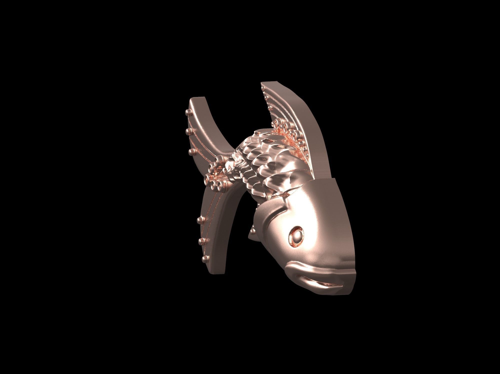 Fish pendant 3D print model 3D print model_40