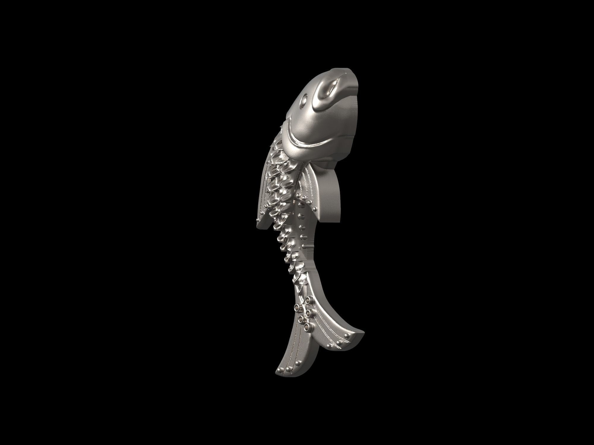 Fish pendant 3D print model 3D print model_48