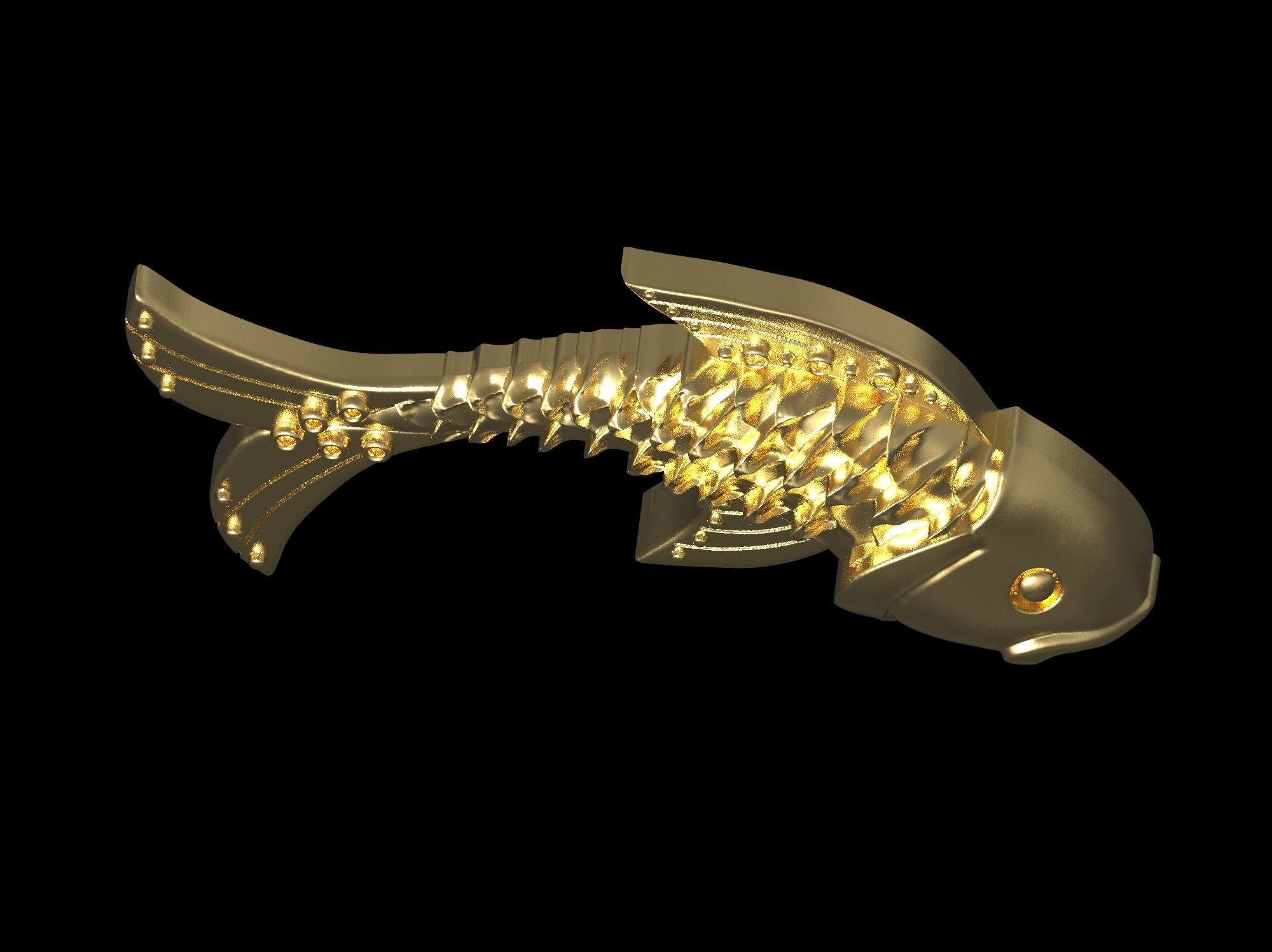 Fish pendant 3D print model 3D print model_17
