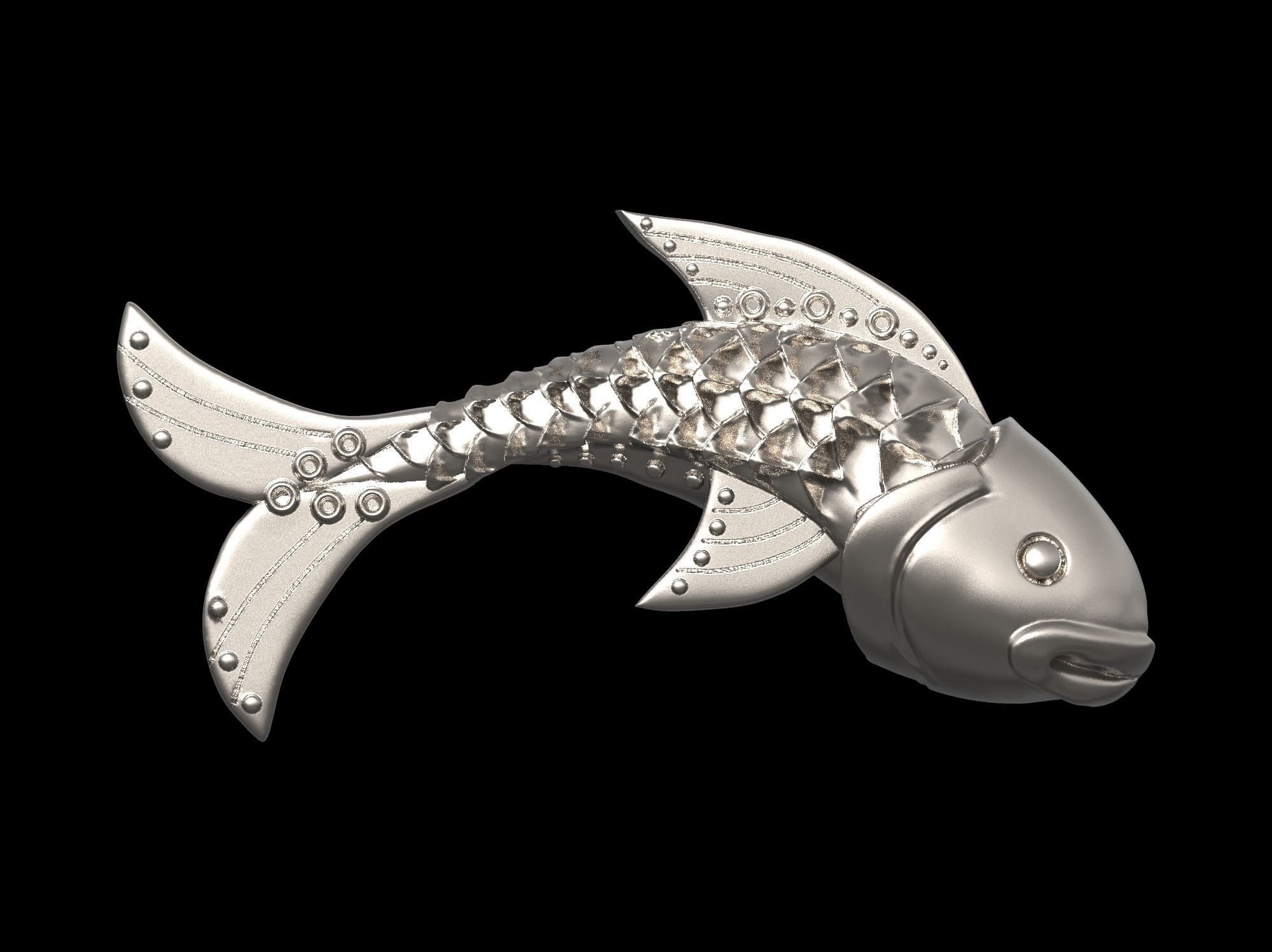 Fish pendant 3D print model 3D print model_46
