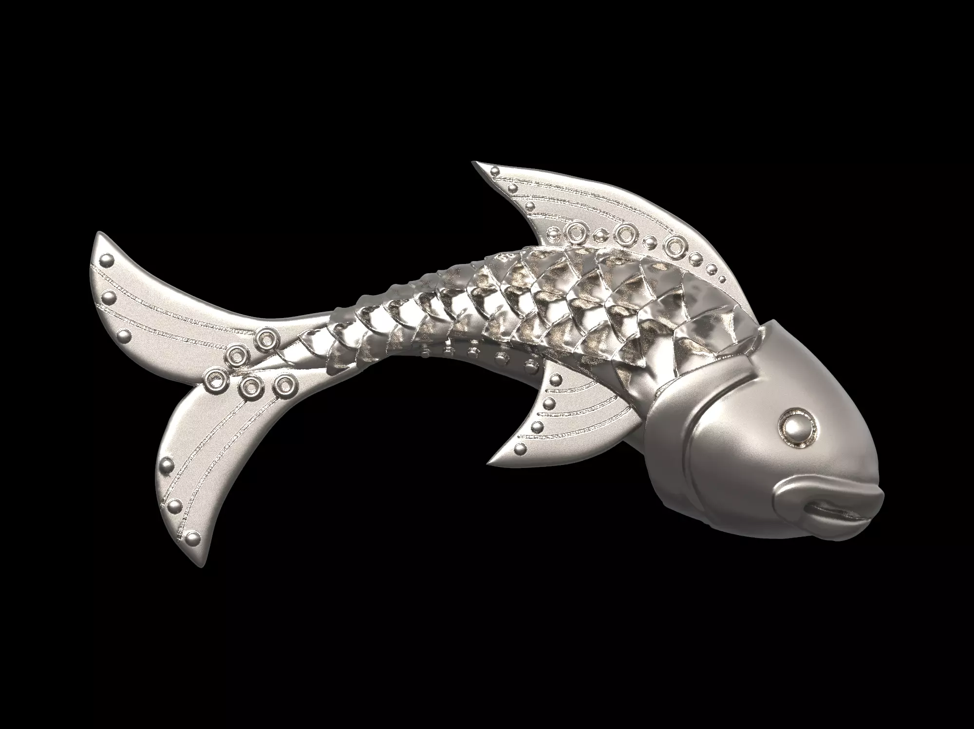 Fish pendant 3D print model 3D print model_0