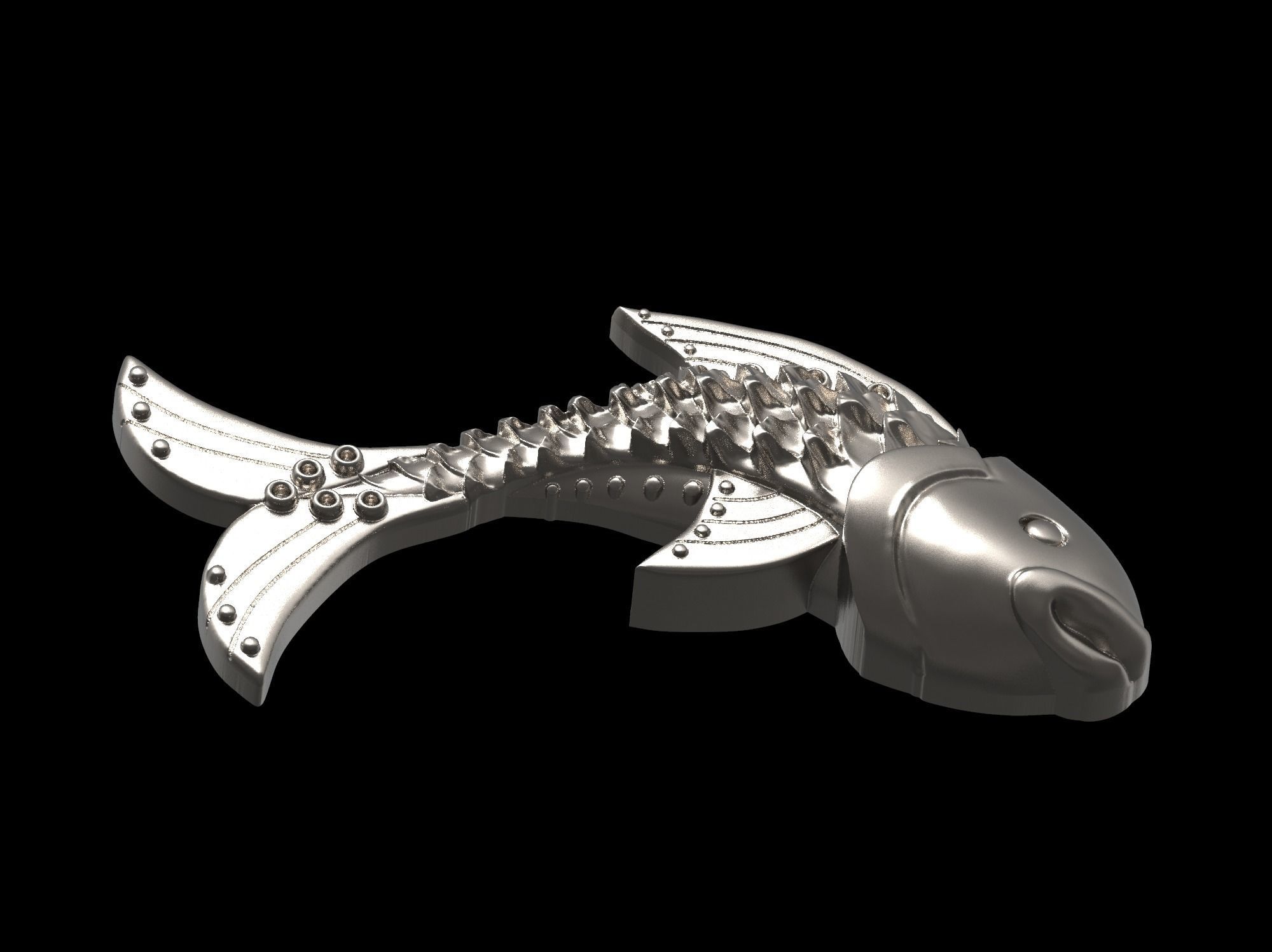 Fish pendant 3D print model 3D print model_36