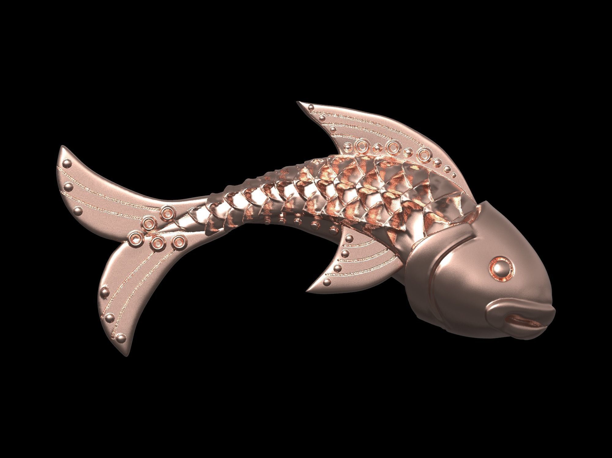 Fish pendant 3D print model 3D print model_68