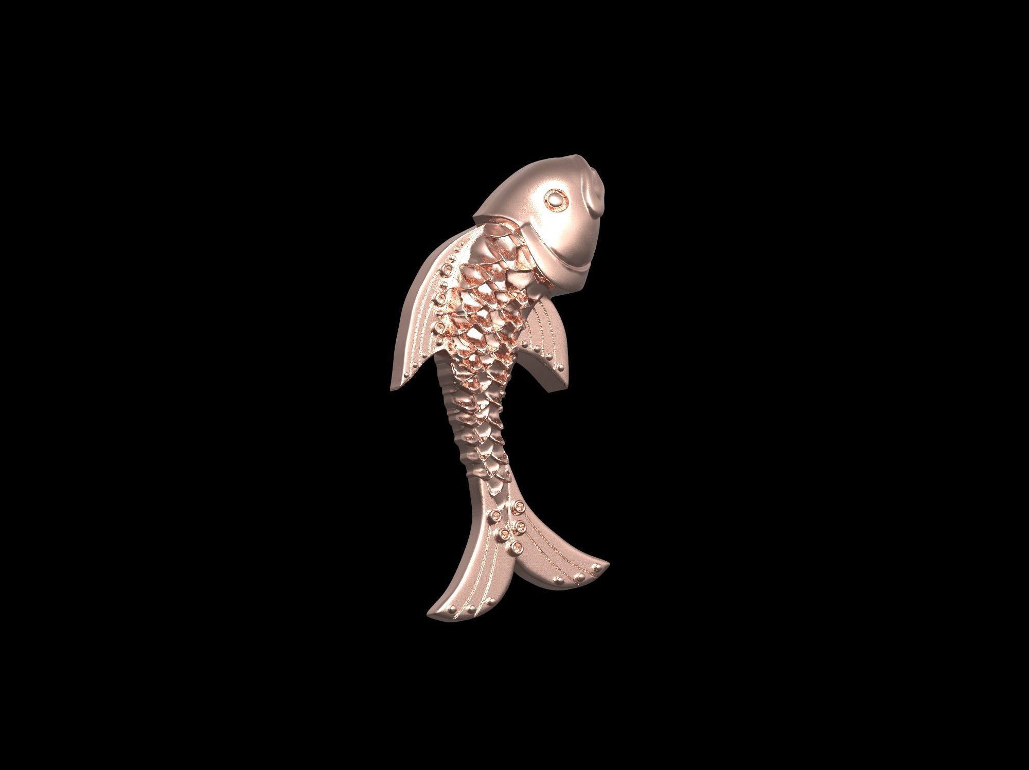 Fish pendant 3D print model 3D print model_16