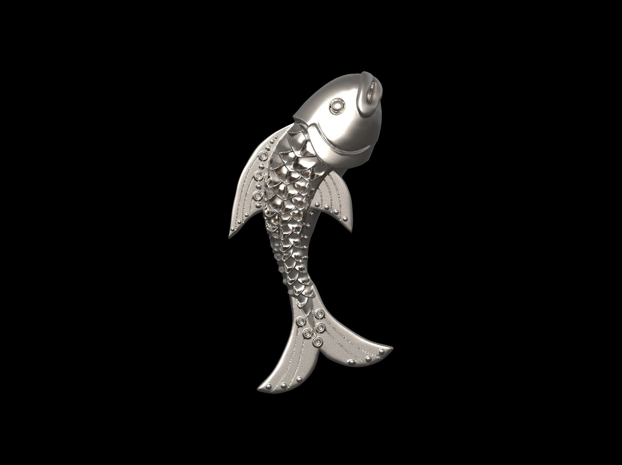 Fish pendant 3D print model 3D print model_3