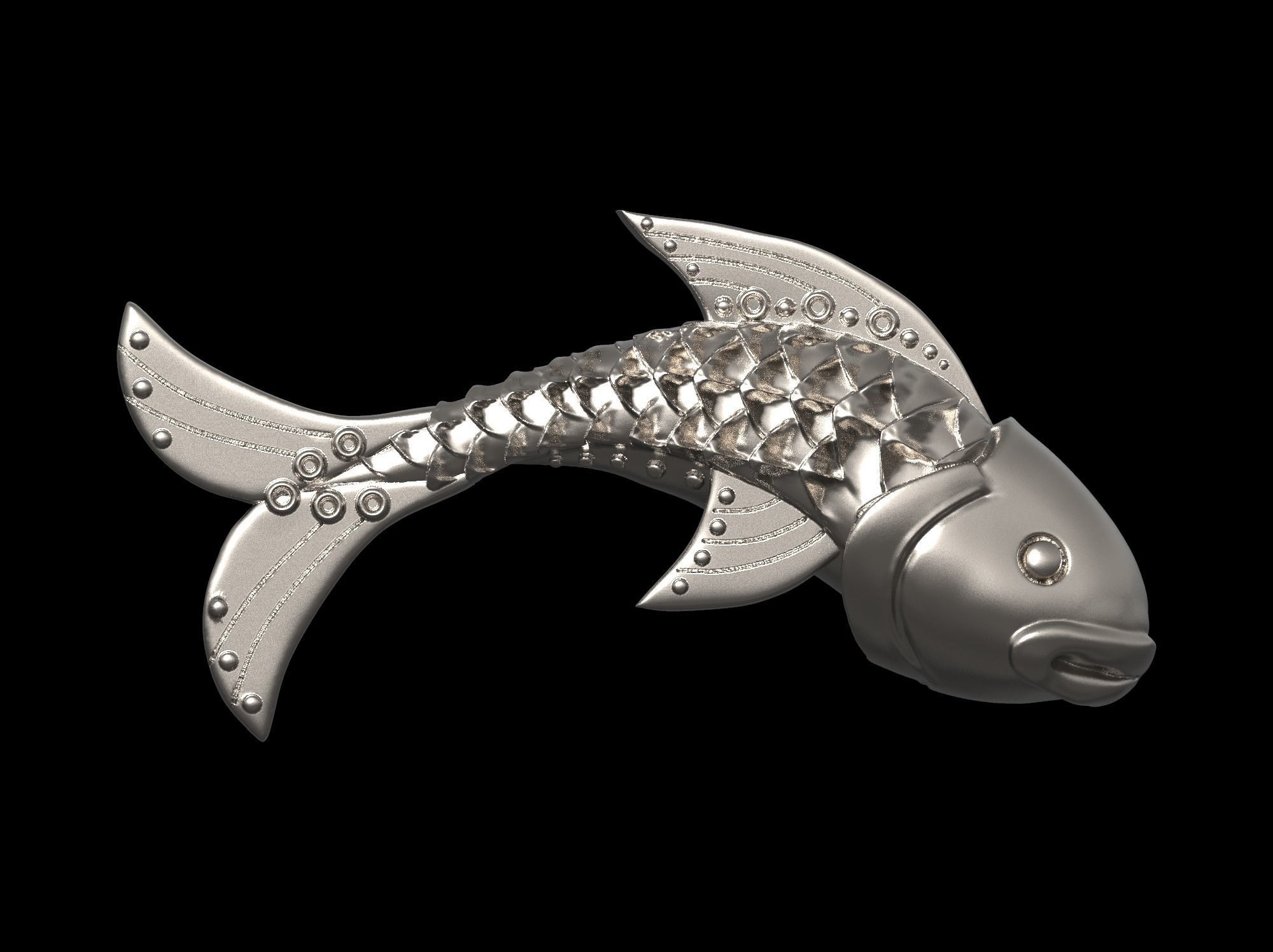 Fish pendant 3D print model 3D print model_45
