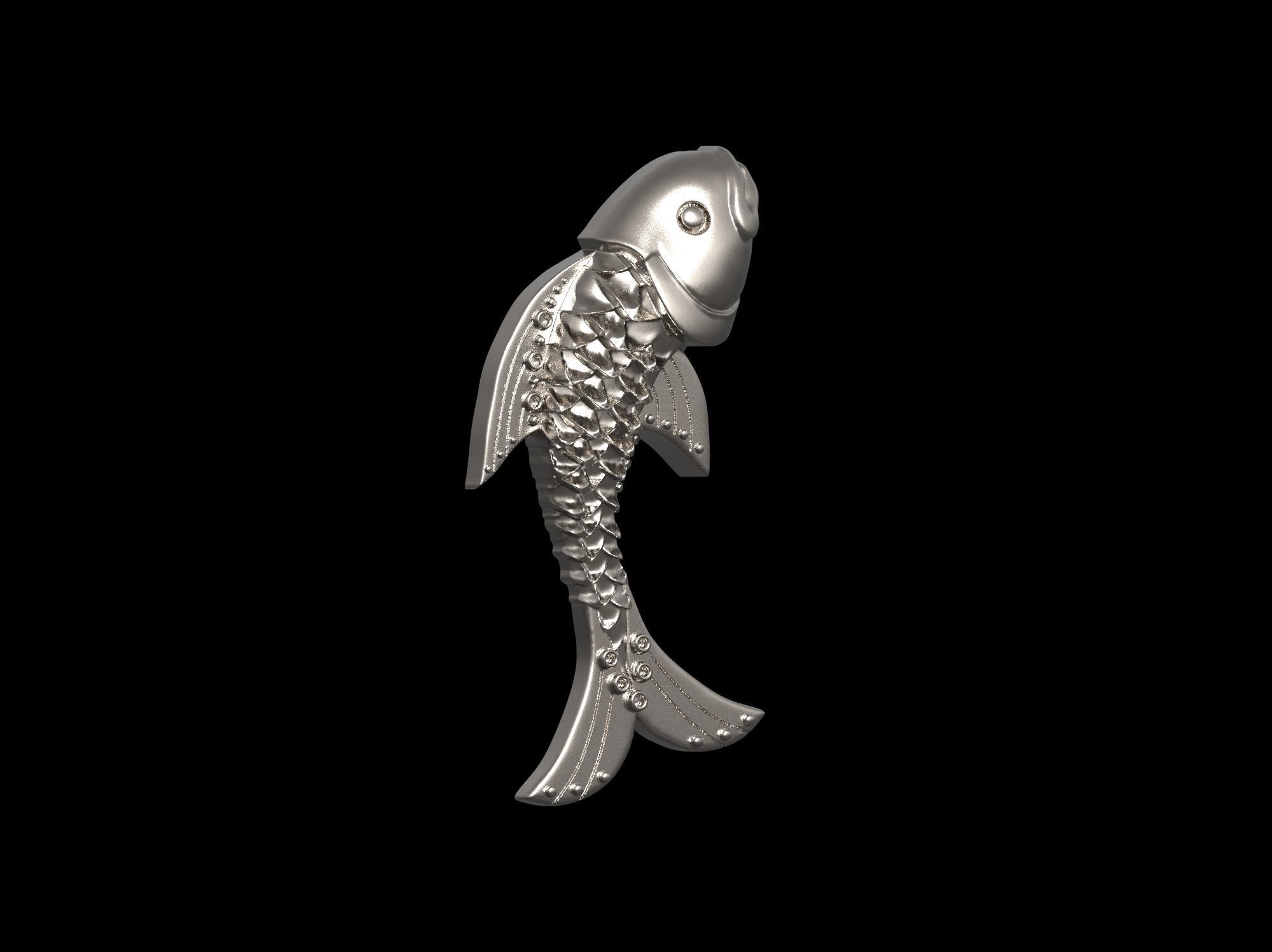 Fish pendant 3D print model 3D print model_30
